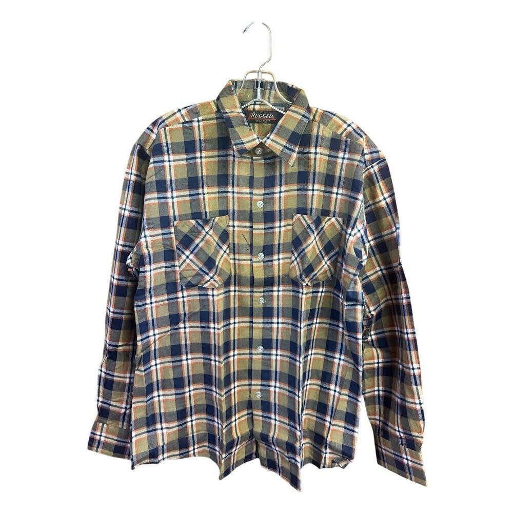 Rugged Men’s Cotton Lightweight flannel Shirt Sz L NWOT